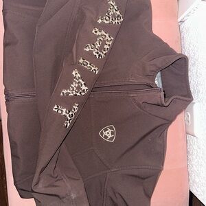 Ariat Chocolate Jacket with Leopard Details